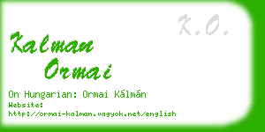 kalman ormai business card